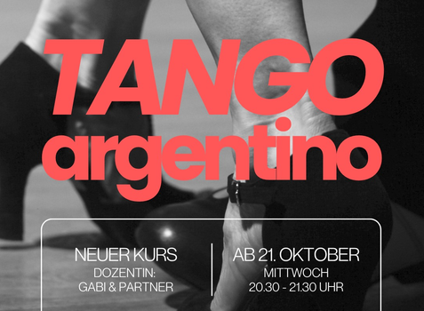 Neuer Tango Argentino Kurs für Einsteiger in der Tanzwerkstatt ab 21.10.2026 Tango in der Tanzwerkstatt
